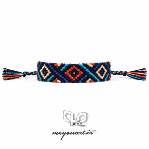 دستبند دوستی بافت الگوی ۱۷۷۱۶۹ از نمای رو به رو | braceletbook 177169